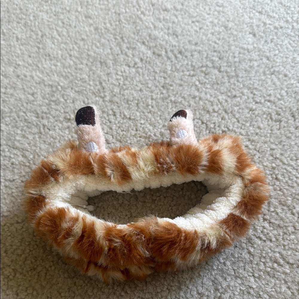 Kids Plush Animal Ear Headband in Brown - Soft Furry Accessory